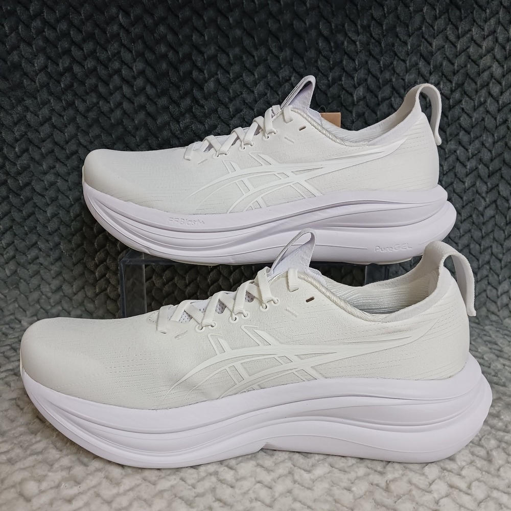 Asics Gel-Nimbus 28 Men's Walking Running Sneakers Shoes Triple White Size 9.5 - Picture 2 of 10
